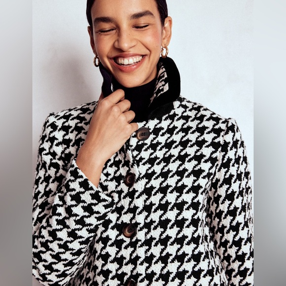 NWT Boden Edinburgh Swing Coat in Black Dogstooth - Picture 5 of 13